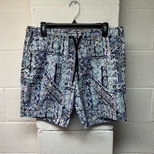 PacSun Blue and Gray Patterned Board Shorts. Medium
